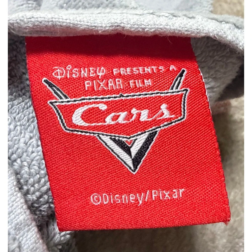 Disney Pixar Cars Lightning McQueen Towel Gray Checkered Embroidered Racing
